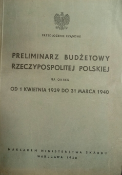 Preliminarz budżetowy Rzeczypospolitej Polskiej, 1938 r.