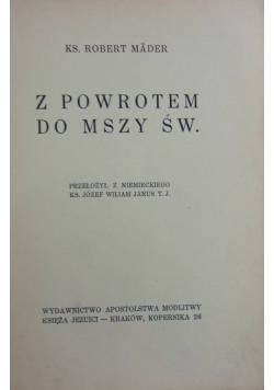 Z powrotem do Mszy Św 1938 r
