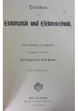 Lexikon der Elektrizitat und Elektotechnik,1905r.
