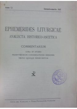Ephemerides Liturgicae nr od 1 do 4 1937 r.