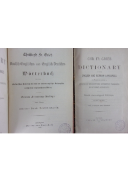 Dictionary of the English and German languages / Deutsch-Englisches und Englisch-Deutsches Worterbuch, 1885r.