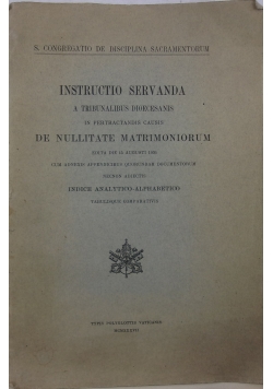Instructio Servanda, 1937 r.