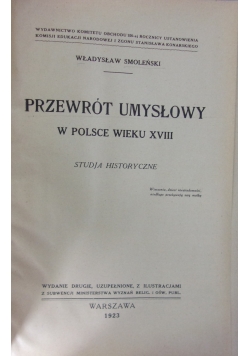 Przewrót umysłowy w Polsce wieku XVIII, 1923 r.