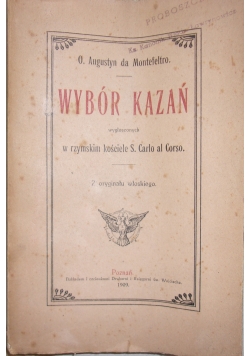 Wybór kazań, 1909r.