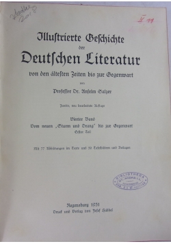 Illustrierte Geschichte der Deutschen Literatur, 1931 r.