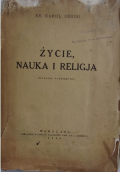 Życie, nauka i religia, 1934 r.