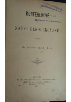 Konferencye i nauki rekolekcyne, 1887r.