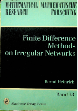 Finite Difference Methods on Irregular Networks Tom 33