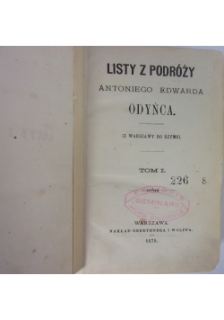 Listy z podróży, Tom I 1875 r