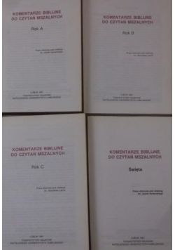 Komentarze biblijne do czytań mszalnych, 4 książki