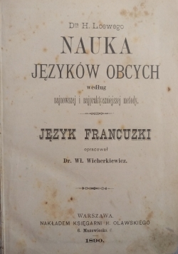 Nauka języków obcych według najnowsze i najpraktyczniejszej metody, 1890r