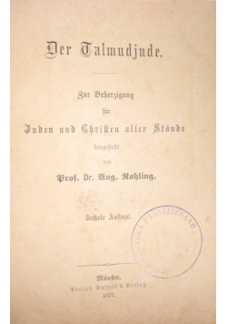 Der Talmudjude, 1877r.