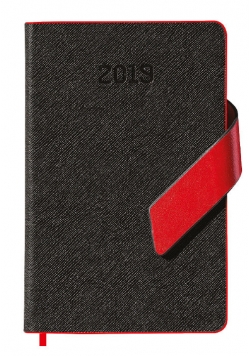 Kalendarz ksiąkowy A6 czarny z klipsem mag 2019