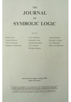 The Journal of Symbolic Logic Nr 1