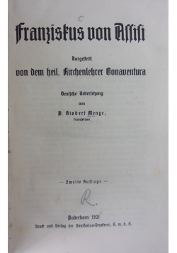 Franziskus von assisi, 1921 r.