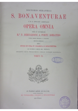 Doctoris Seraphici S. Bonaventurae, 1885r.