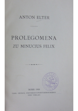 Prolegomena , 1909r.