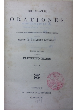 Isocratis orationes,1881 r.