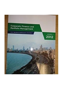 Corporate Finance and Portfolio Management for CFA Program (Volume 4) by CFA Program (2012)