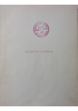 Klasztor i kobieta, 1923 r.