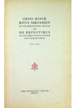 Ordo Missae ritus servandus