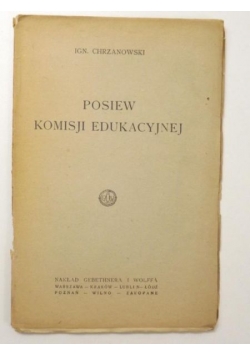 Chrzanowski Ign. - Posiew komisji edukacyjnej, 1923 r.