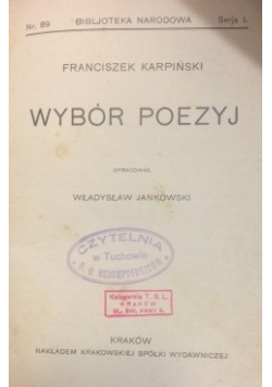 Wybór poezyj, 1926r.