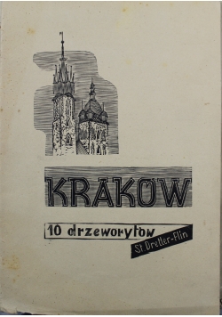 Kraków 10 drzeworytów Stefanii Dretler Flin 1948 r. + AUTOGRAF Dretler Flin
