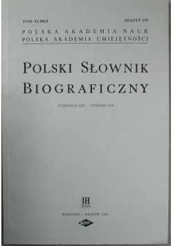 Polski Słownik Biograficzny zeszyt 178