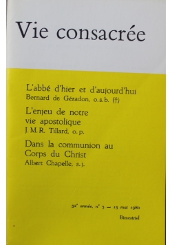Vie consacree 3 do 15 mai