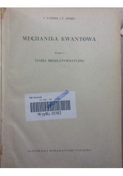 Mechanika kwantowa, cz. 1