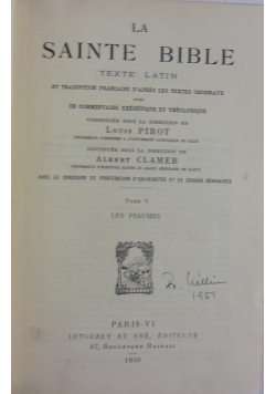 La Sainte Bible, 1950r.