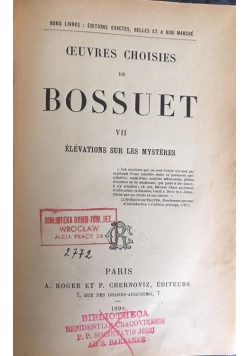 De Bossuet VII, 1898 r.