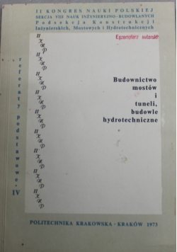 Budownictwo mostów i tuneli budowle hydrotechniczne