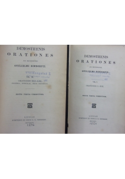 Demosthenis Orationes, 2 tomy z 1855 i 1856 roku