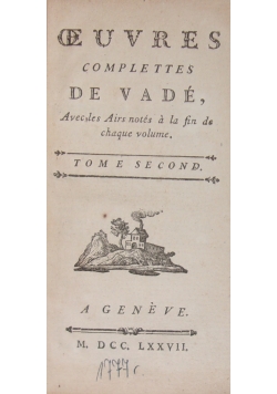 Oeuvres complettes de Vade,1777r.