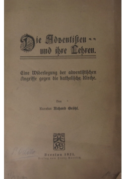 Die Adventristen und ihre Leben, 1921r.