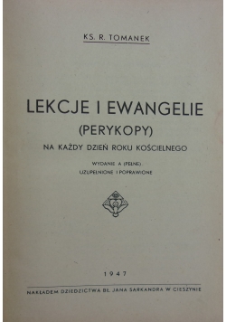 Lekcje i Ewangelie, 1947 r.