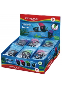 Gumka uniwersalna KEYROAD Parrot Display 24 sztuki mix