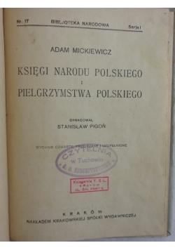 Księga Narodu Polskiego i Pielgrzymstwa Polskiego, 1924r.