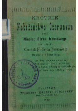 Krótkie Nabożeństwo Czerwcowe ,1902 r.