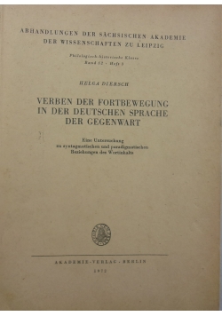 Verben Der Fortbewegung in der Deutschen Sprache Der Gegenwart