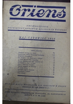 Oriens  1938 r. 8 numerów