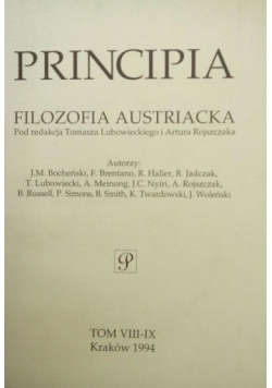 Principia Filozofia Austriacka t:VIII-IX