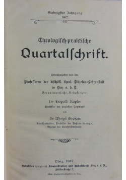 Theologisch praktische Quartalschrift , 1917 r.