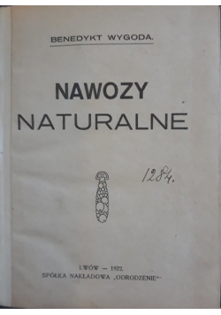 Nawozy naturalne, 1922 r.