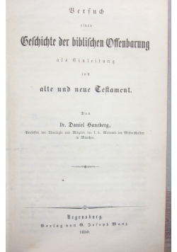 Gelchichte der biblichen Offenbarung, 1850 r.
