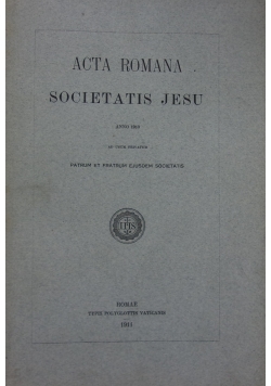 Acta Romana Societatis Jesu ,1911 r.