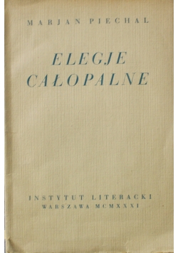 Elegje całopalne 1931 r.
