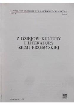 Z dziejów kultury i literatury ziemi przemyskiej